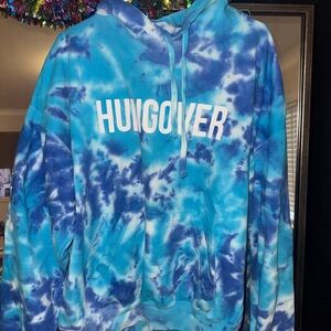 Blue and White Tie-Dye Hoodie